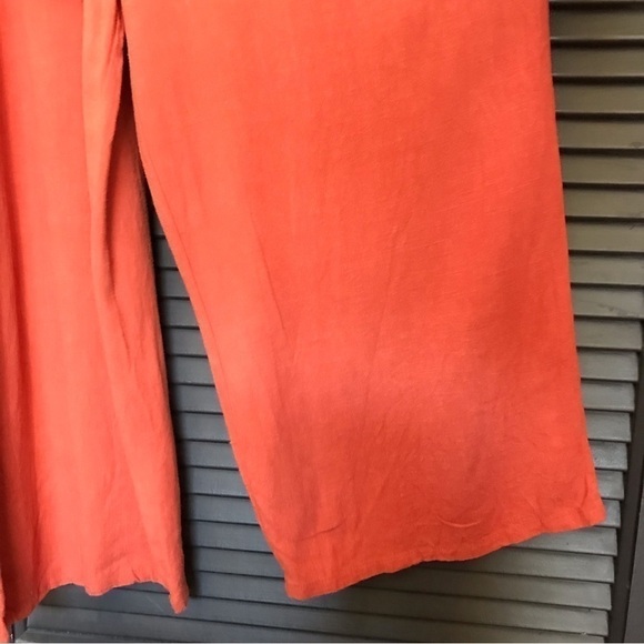 Ces Femme 100% Cotton Cropped Textured Jumpsuit with Front or Back Tie, Size Sm - Picture 13 of 14